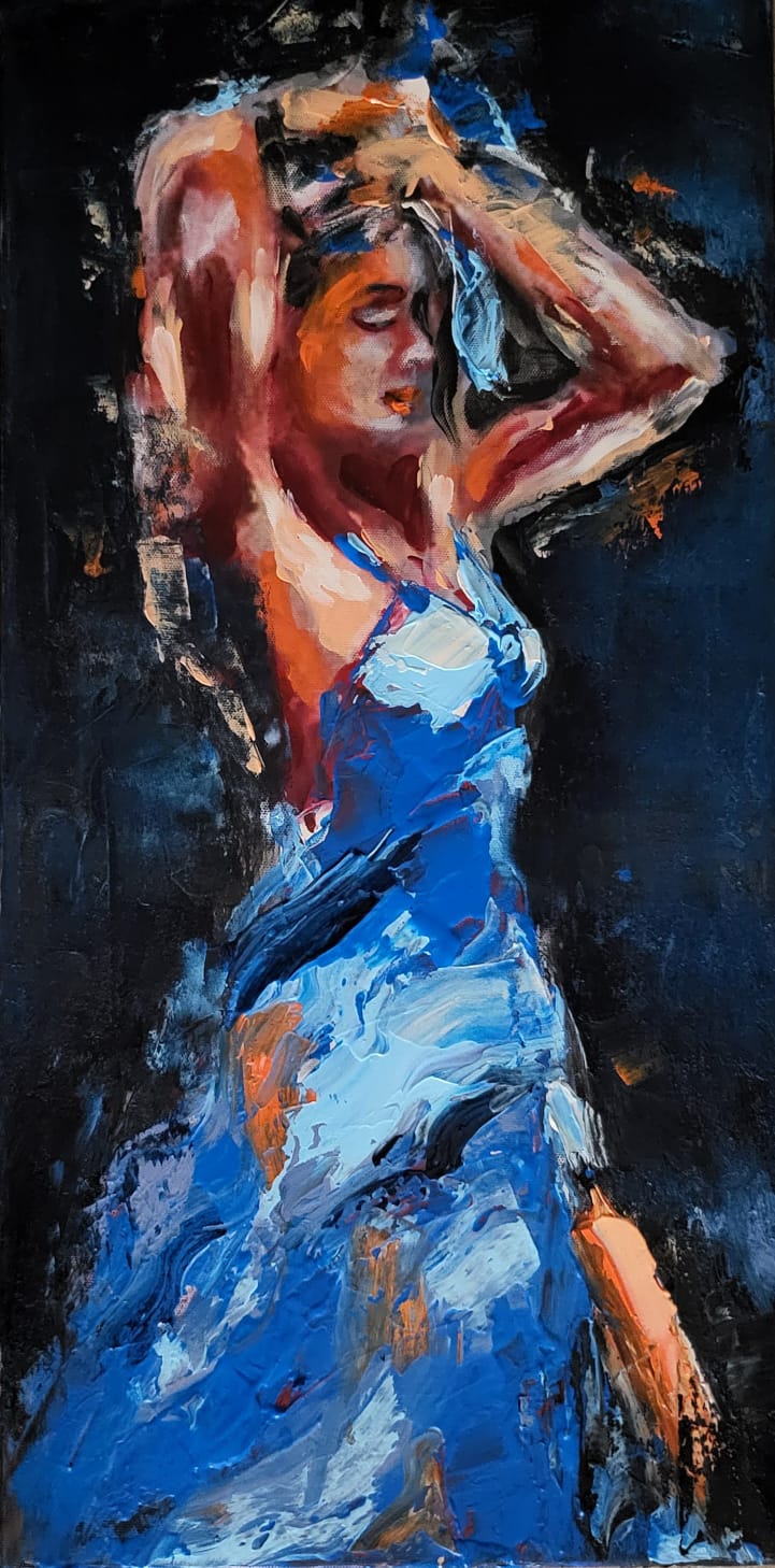 ArteDiAlina.com painting: Blue hair